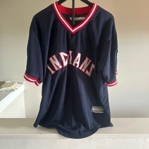 Cleveland Indians Majestic Navy Jersey with Red and White Trim